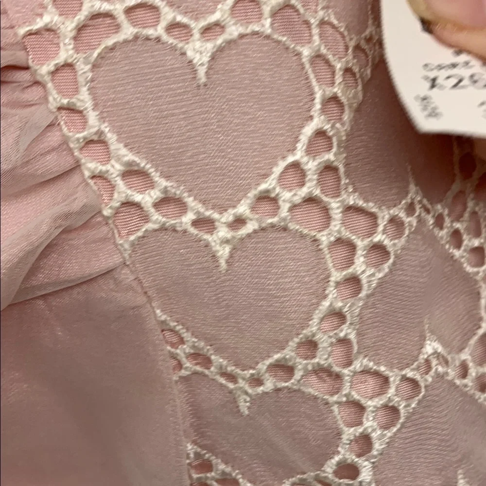 Pink Lace Heart Dress with Floral Accents - Picture 5 of 9